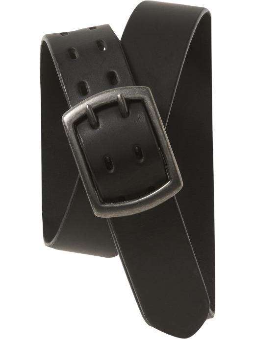 Old Navy Mens Black Double-Prong Leather Belt